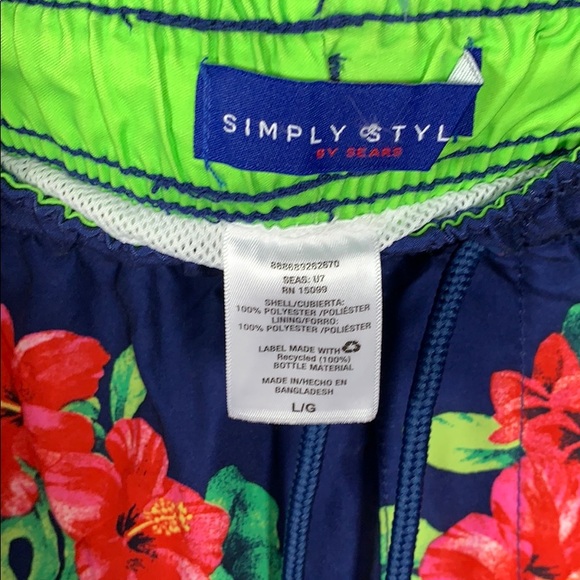 Men’s Hibiscus Swim Trunks Estate Blue - Picture 3 of 10